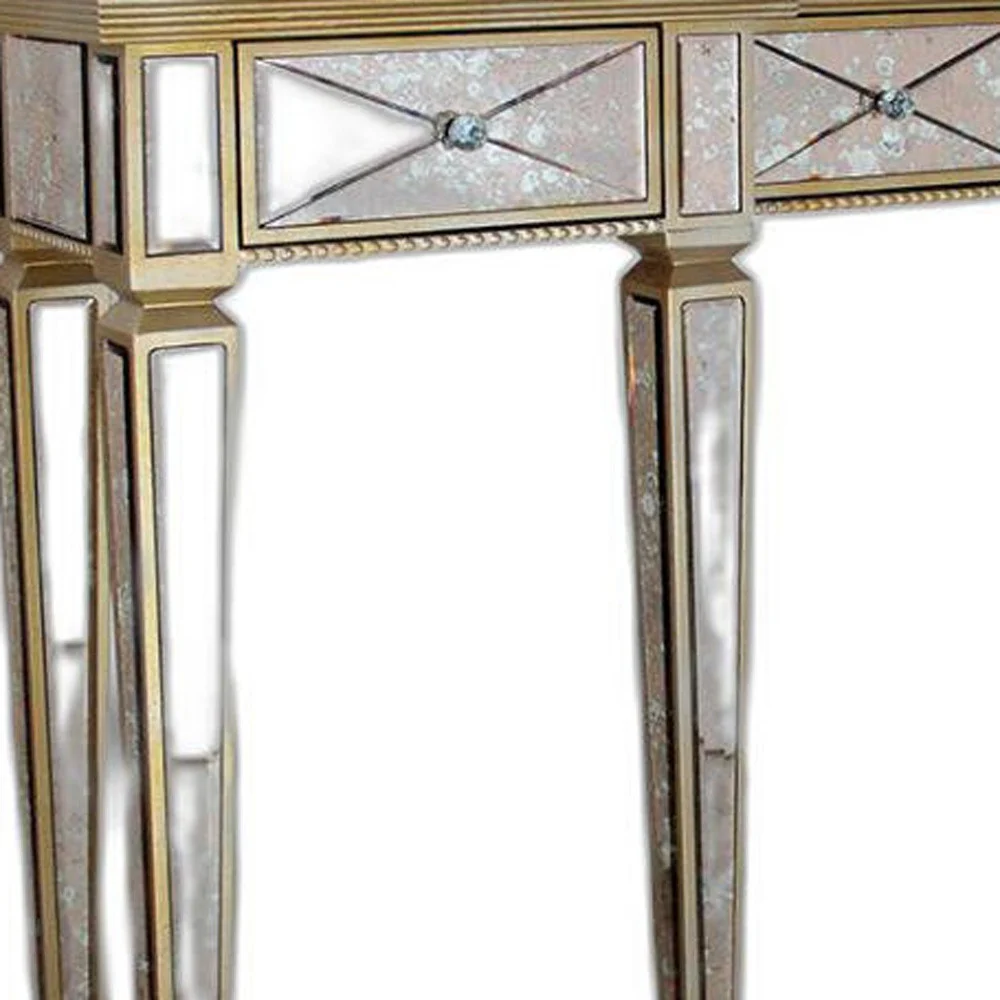35" Mirrored Glass and MDF Console Table By Homeroots - Image 6