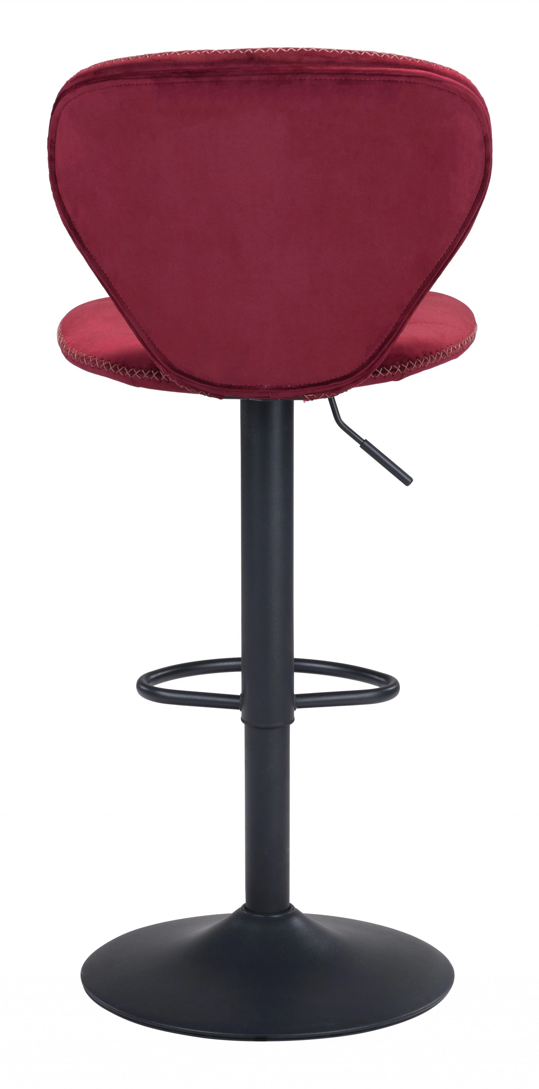 35" Red And Black Steel Swivel Low Back Counter Height Bar Chair With Footrest By Homeroots - Image 5