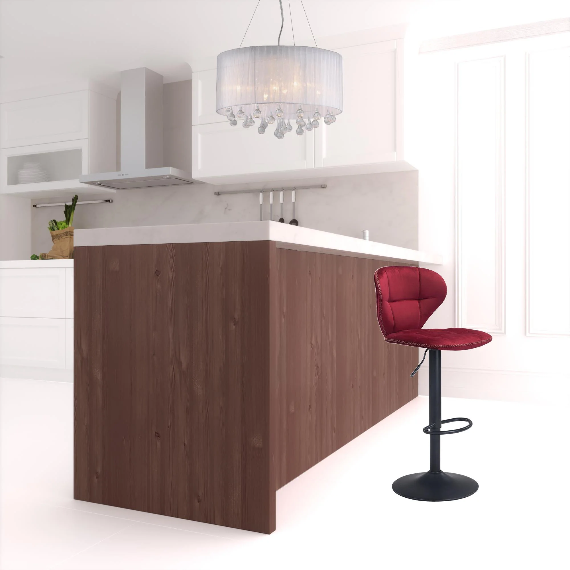 35" Red And Black Steel Swivel Low Back Counter Height Bar Chair With Footrest By Homeroots - Image 7