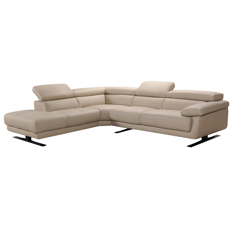 35' Taupe Leather Sectional Sofa By Homeroots - Image 2