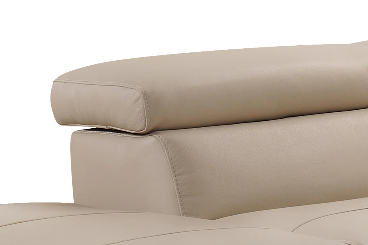 35' Taupe Leather Sectional Sofa By Homeroots - Image 4