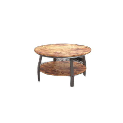 35" Two Tier Wood Grain Oak Manufactured Wood Round Coffee Table By Homeroots - Image 15