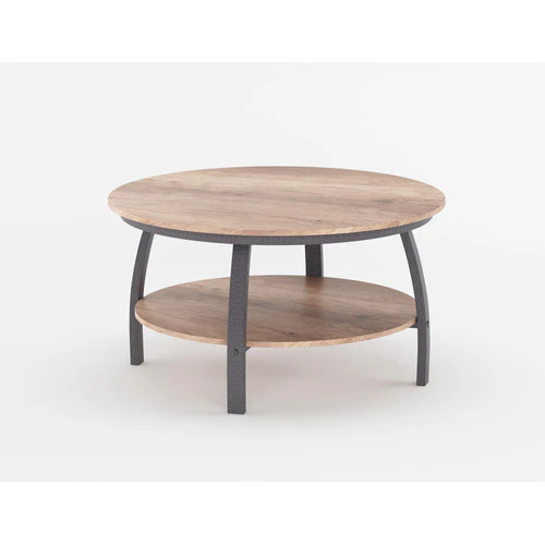 35" Two Tier Wood Grain Oak Manufactured Wood Round Coffee Table By Homeroots - Image 18