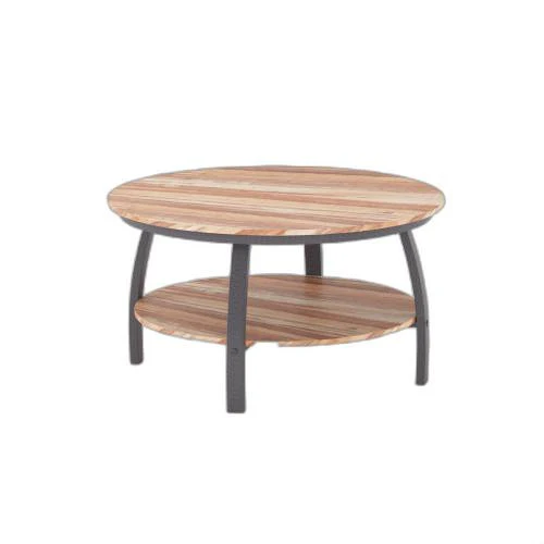 35" Two Tier Wood Grain Oak Manufactured Wood Round Coffee Table By Homeroots - Image 5