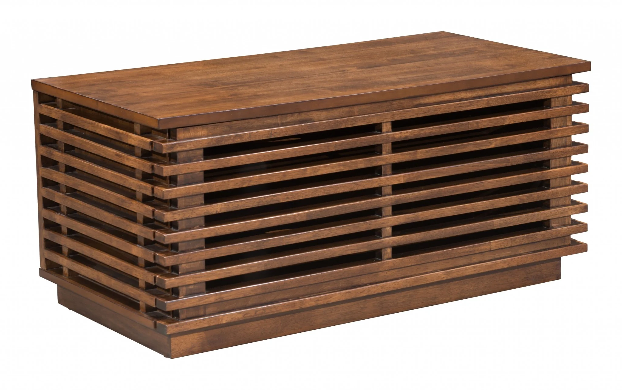 35" Walnut Mdf Cabinet_Enclosed Storage Entertainment Center By Homeroots - Image 2