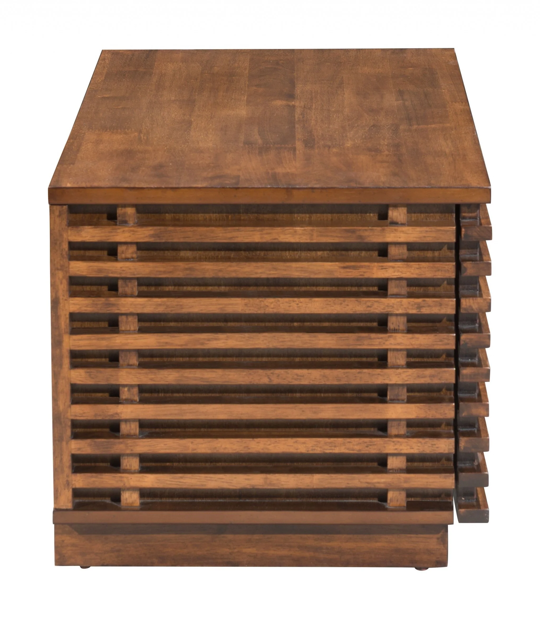 35" Walnut Mdf Cabinet_Enclosed Storage Entertainment Center By Homeroots - Image 3