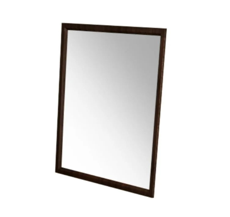 35" Walnut MDF Veneer and Glass Mirror By Homeroots - Image 2