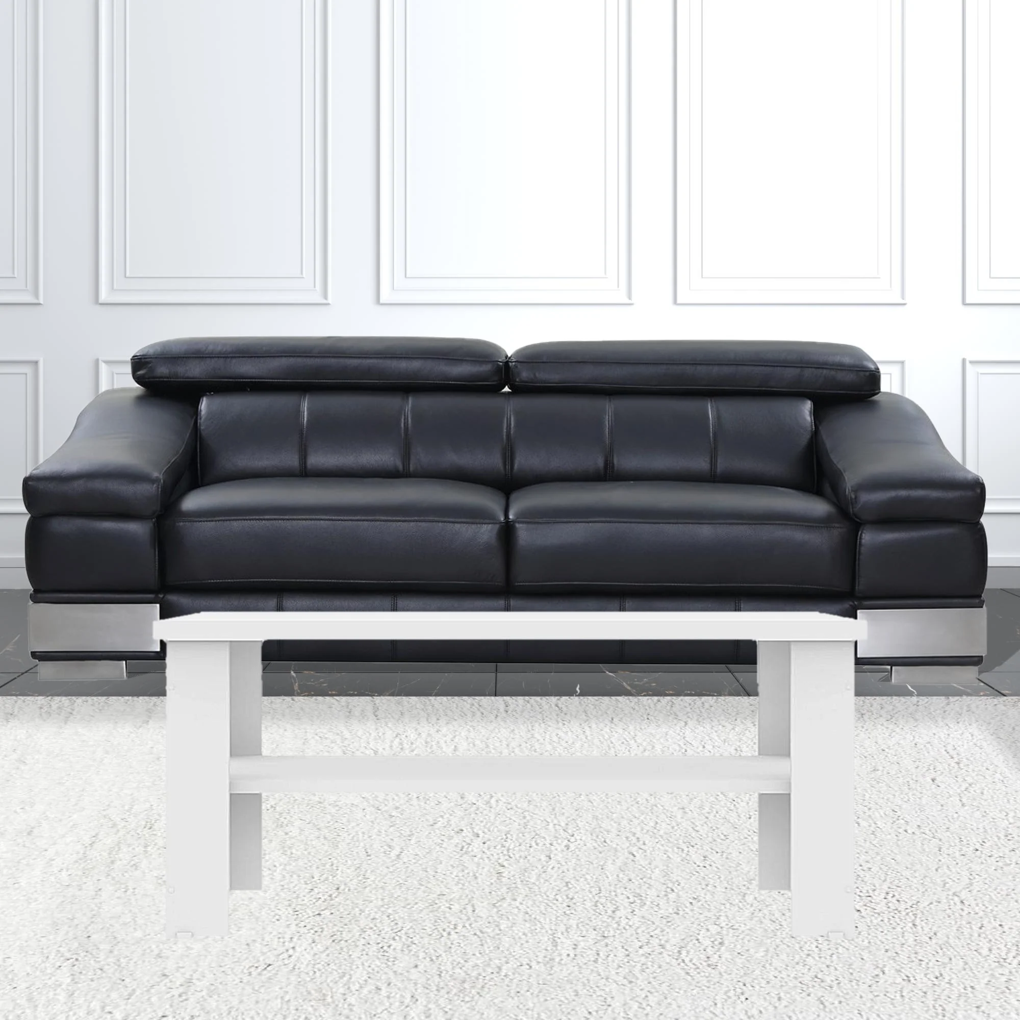 35" White Rectangular Coffee Table With Shelf By Homeroots - Image 4