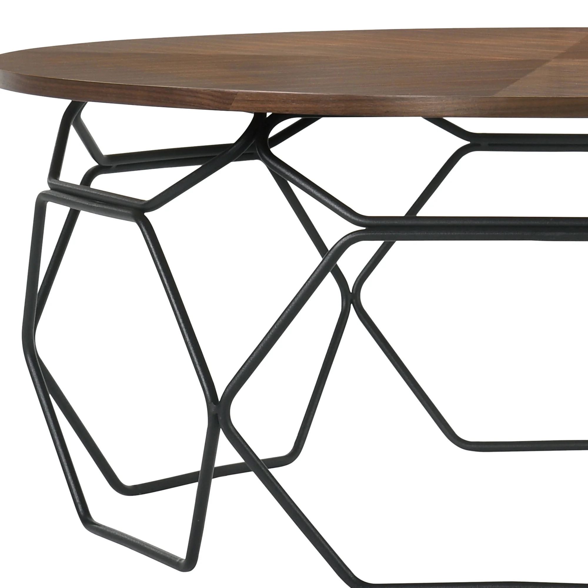 36" Black And Brown Solid Wood Round Coffee Table By Homeroots - Image 4
