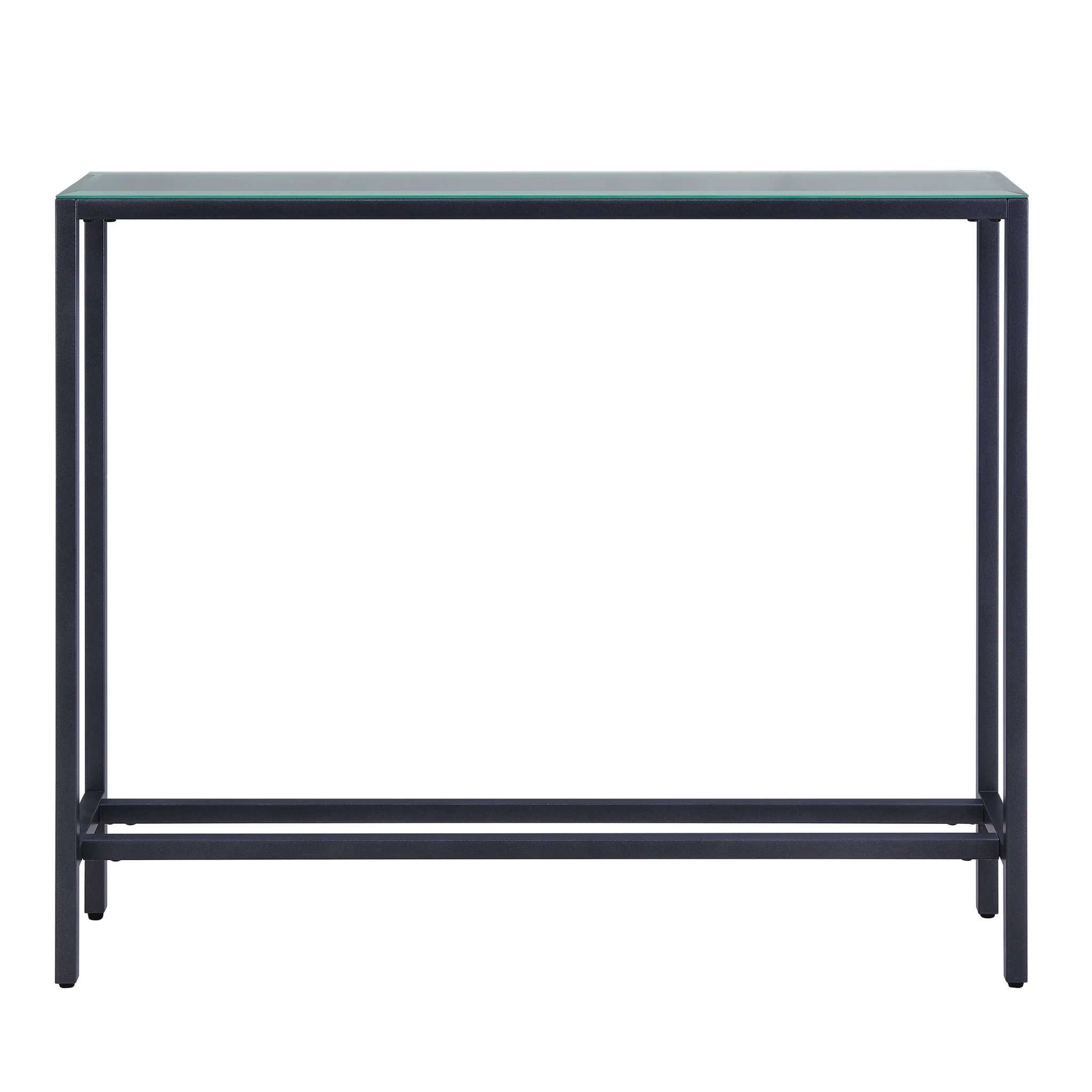 36" Black and Gunmetal Mirrored Glass Console Table By Homeroots - Image 3