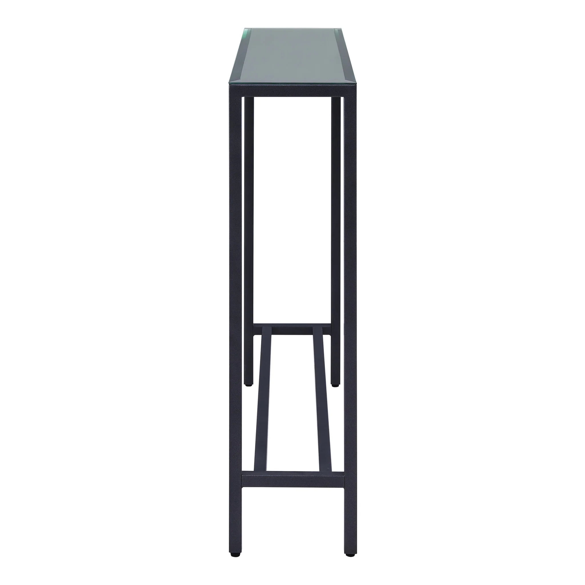 36" Black and Gunmetal Mirrored Glass Console Table By Homeroots - Image 4