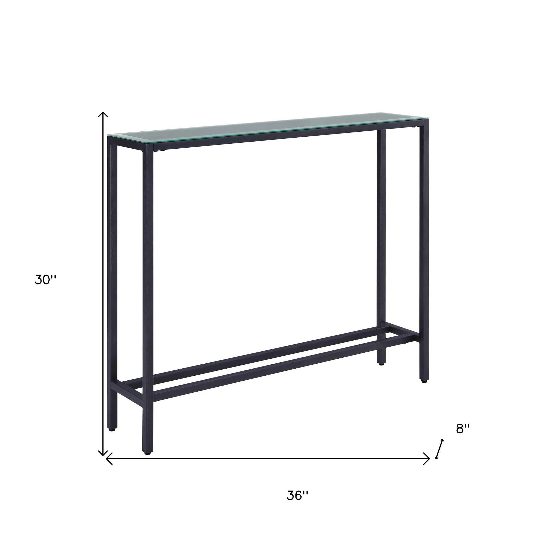 36" Black and Gunmetal Mirrored Glass Console Table By Homeroots - Image 9