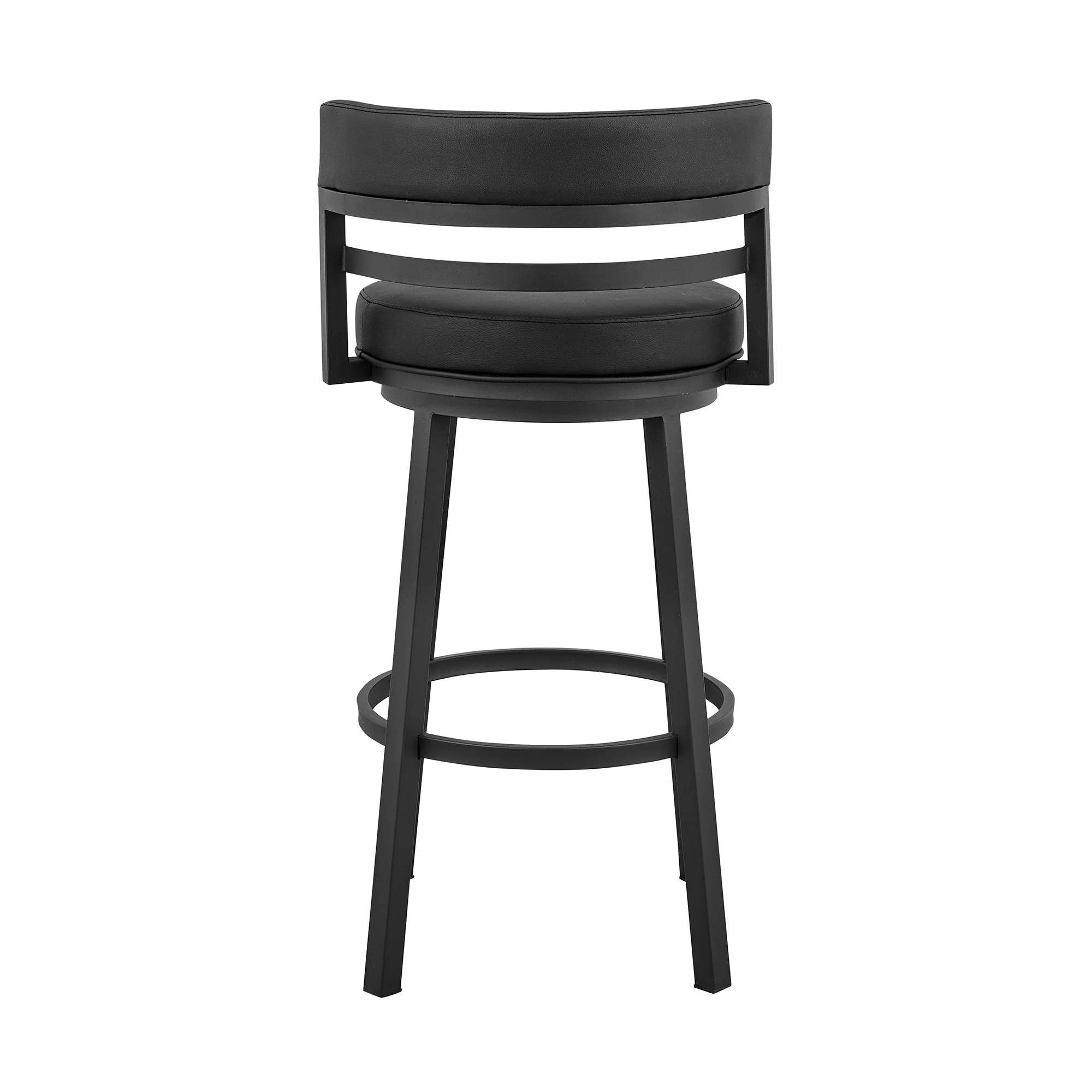 36" Black Faux Leather Counter Height Swivel Low Back Bar Chair By Homeroots - Image 6