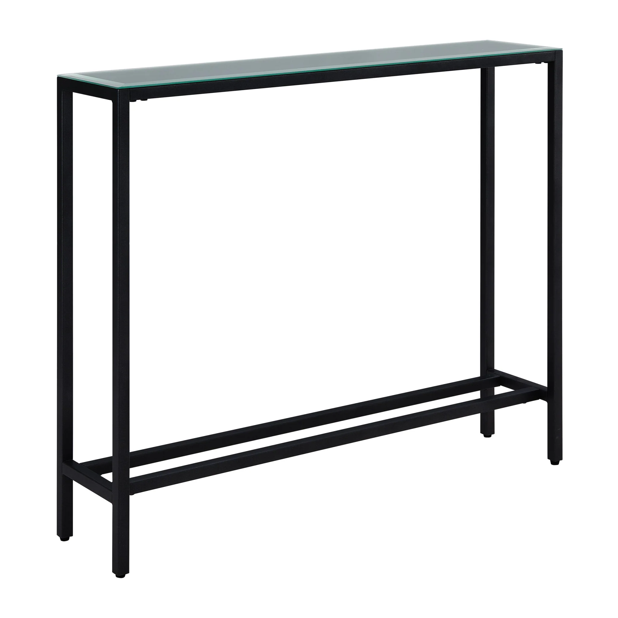 36" Black Mirrored Glass Console Table By Homeroots - Image 2