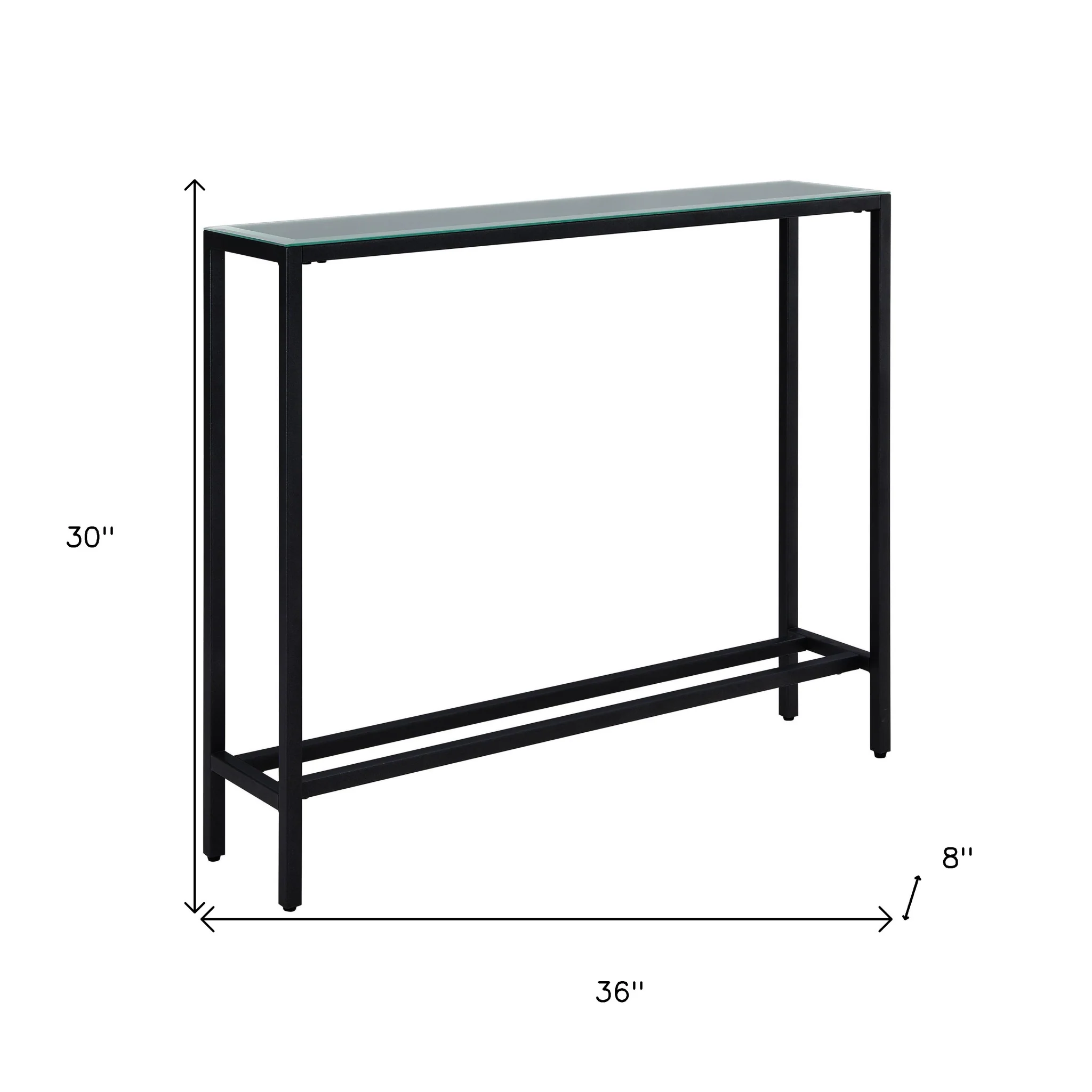 36" Black Mirrored Glass Console Table By Homeroots - Image 8