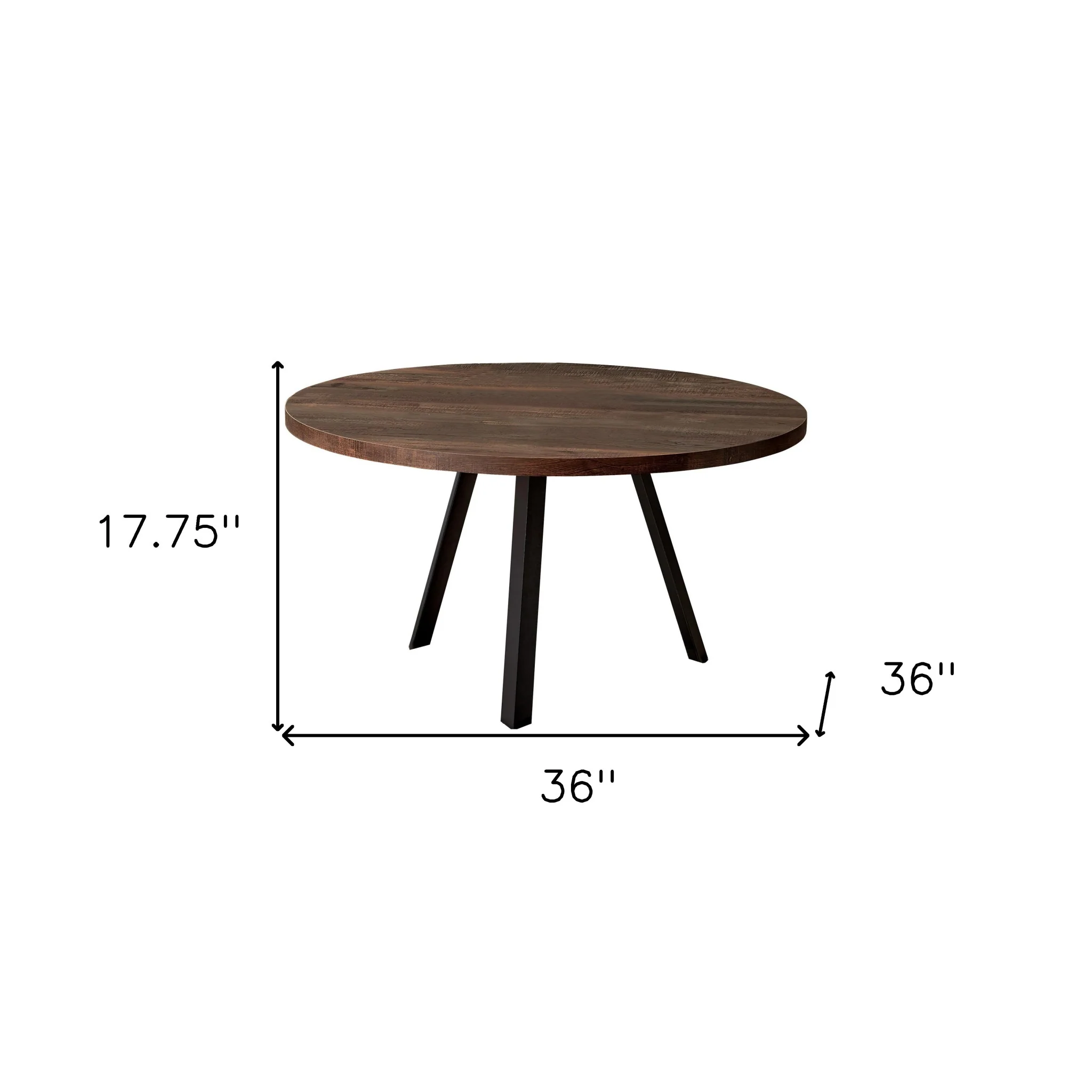 36" Brown And Black Round Coffee Table By Homeroots - Image 5