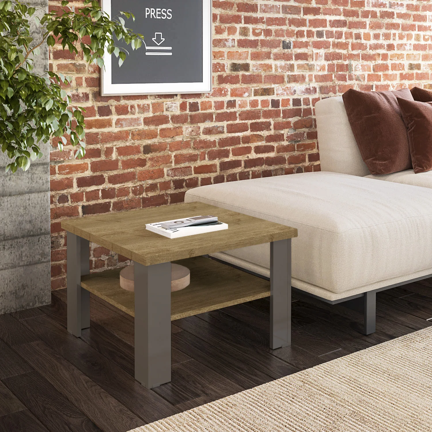 36" Brown And Natural End Table By Homeroots - Image 8