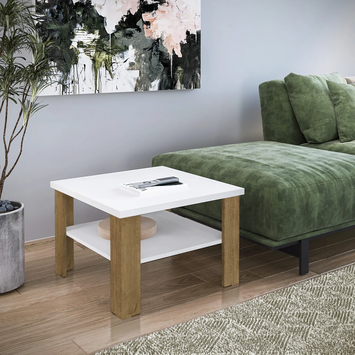 36" Brown And White End Table By Homeroots - Image 9