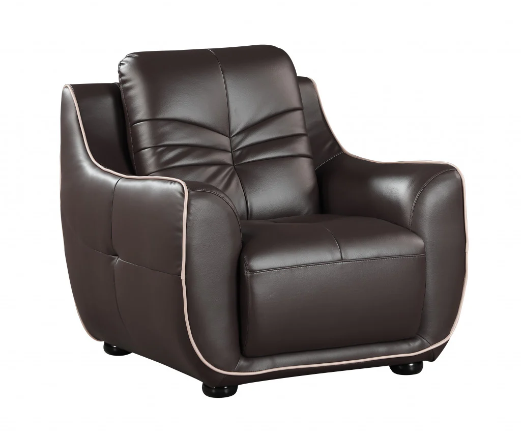 36" Brown Chair Sofa By Homeroots - Image 2
