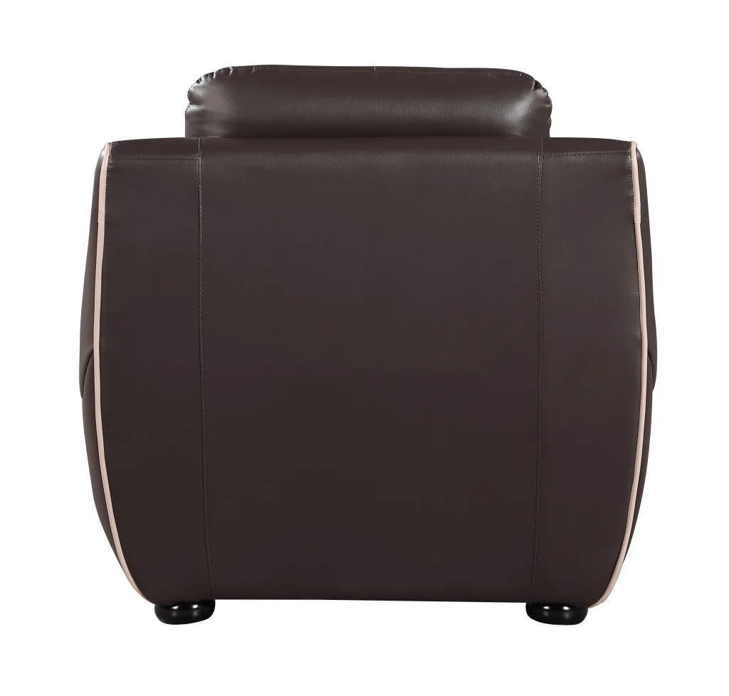 36" Brown Chair Sofa By Homeroots - Image 3