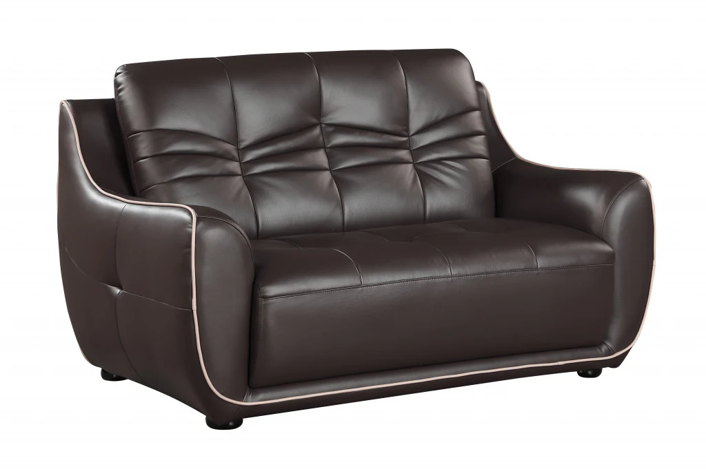 36" Brown Elegant Leather Chair By Homeroots - Image 2