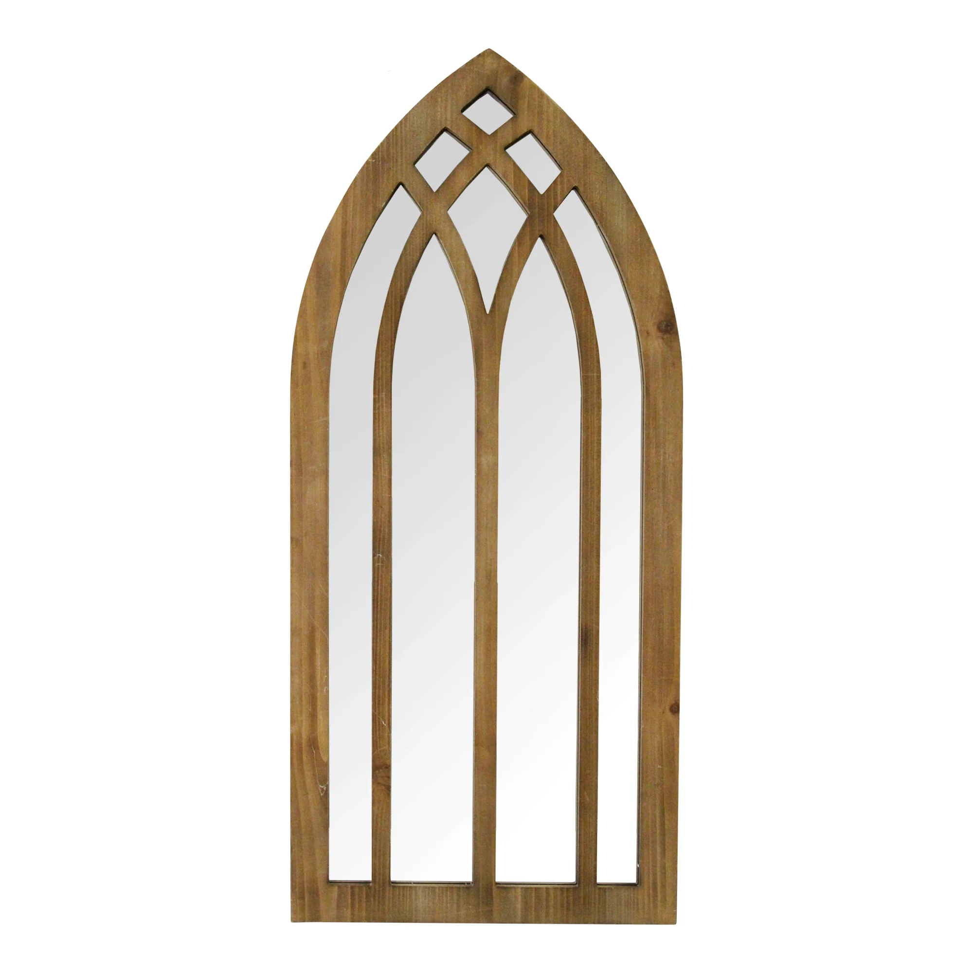 36" Gothic Inspired Arch Wood Wall Mirror By Homeroots - Image 2