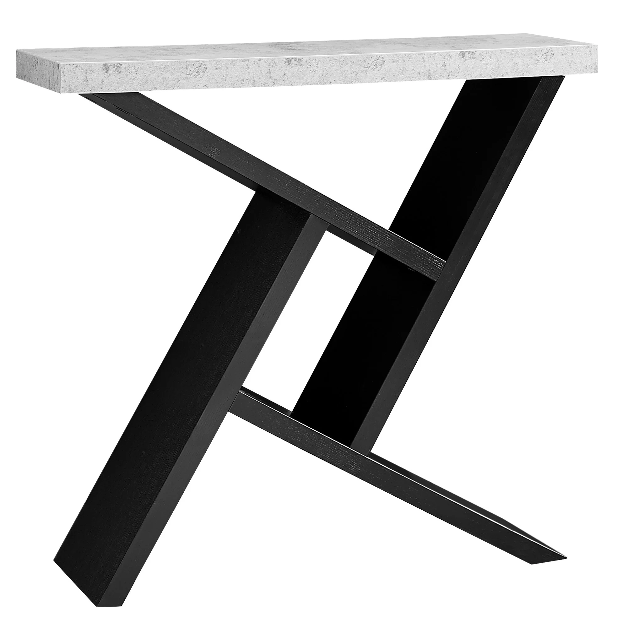 36" Gray And Black Abstract Console Table With Storage By Homeroots - Image 2
