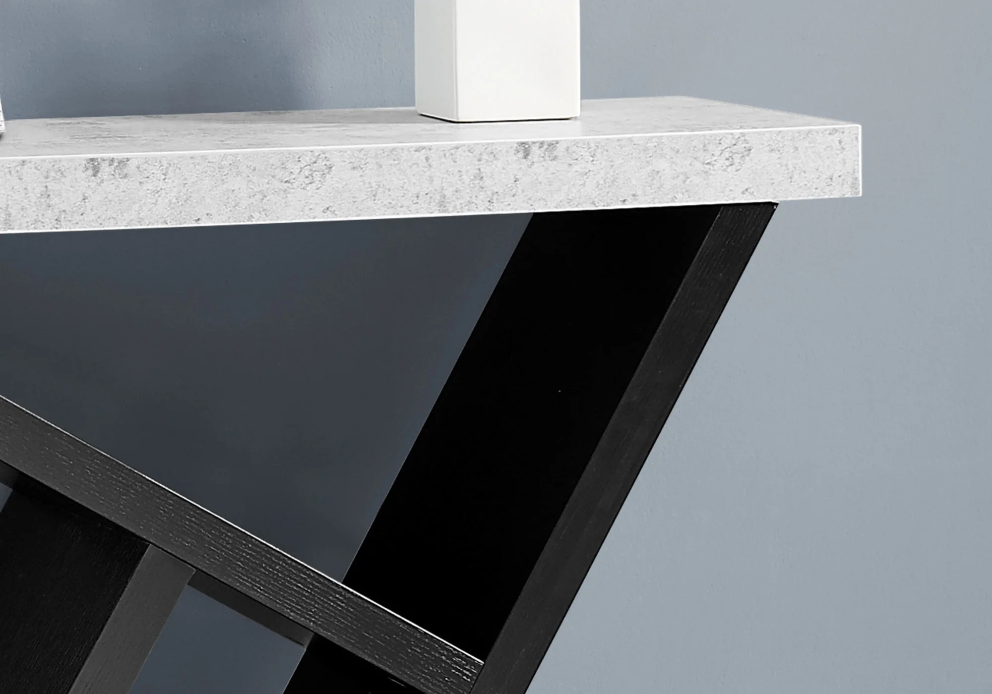 36" Gray And Black Abstract Console Table With Storage By Homeroots - Image 3