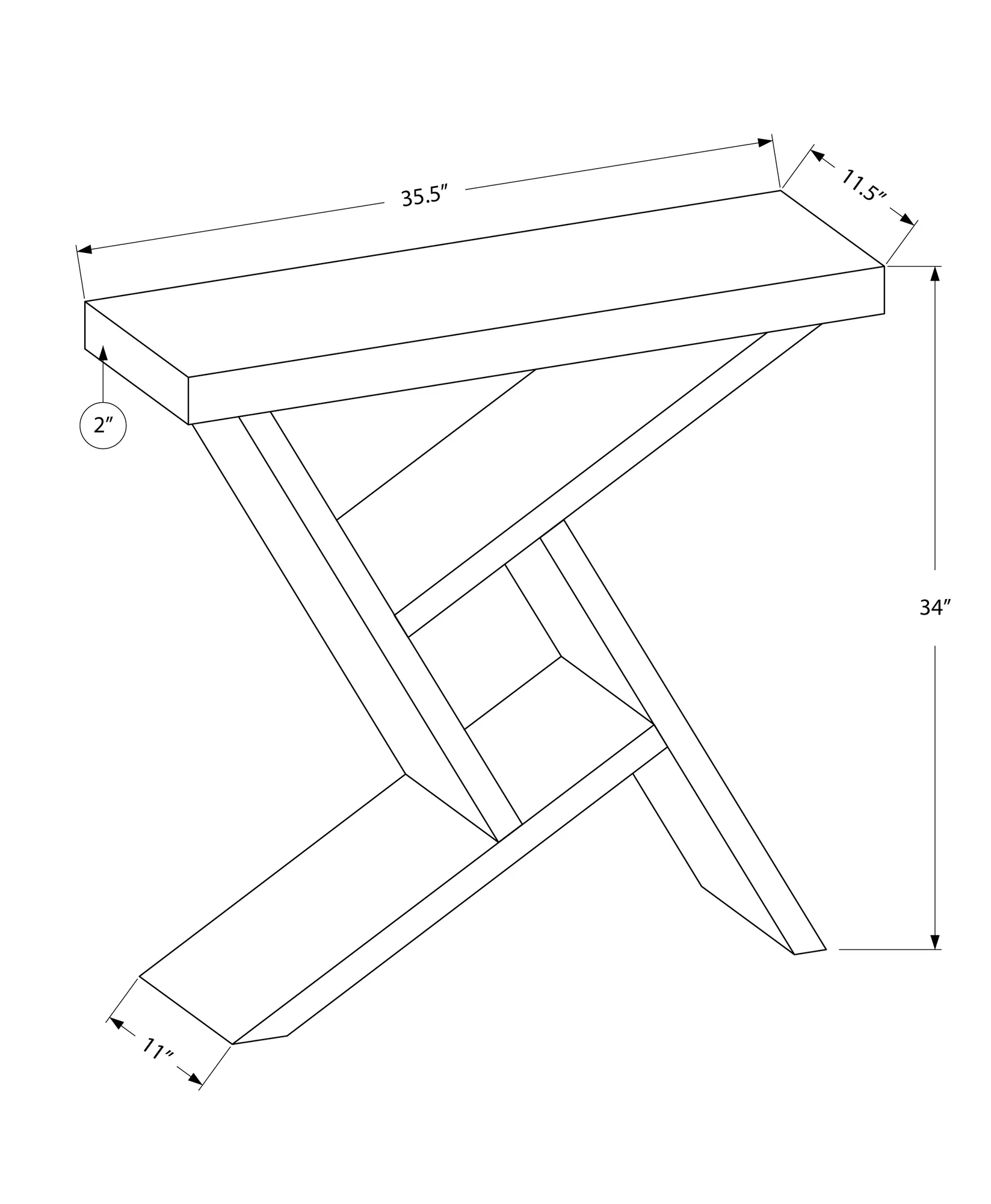 36" Gray And Black Abstract Console Table With Storage By Homeroots - Image 4