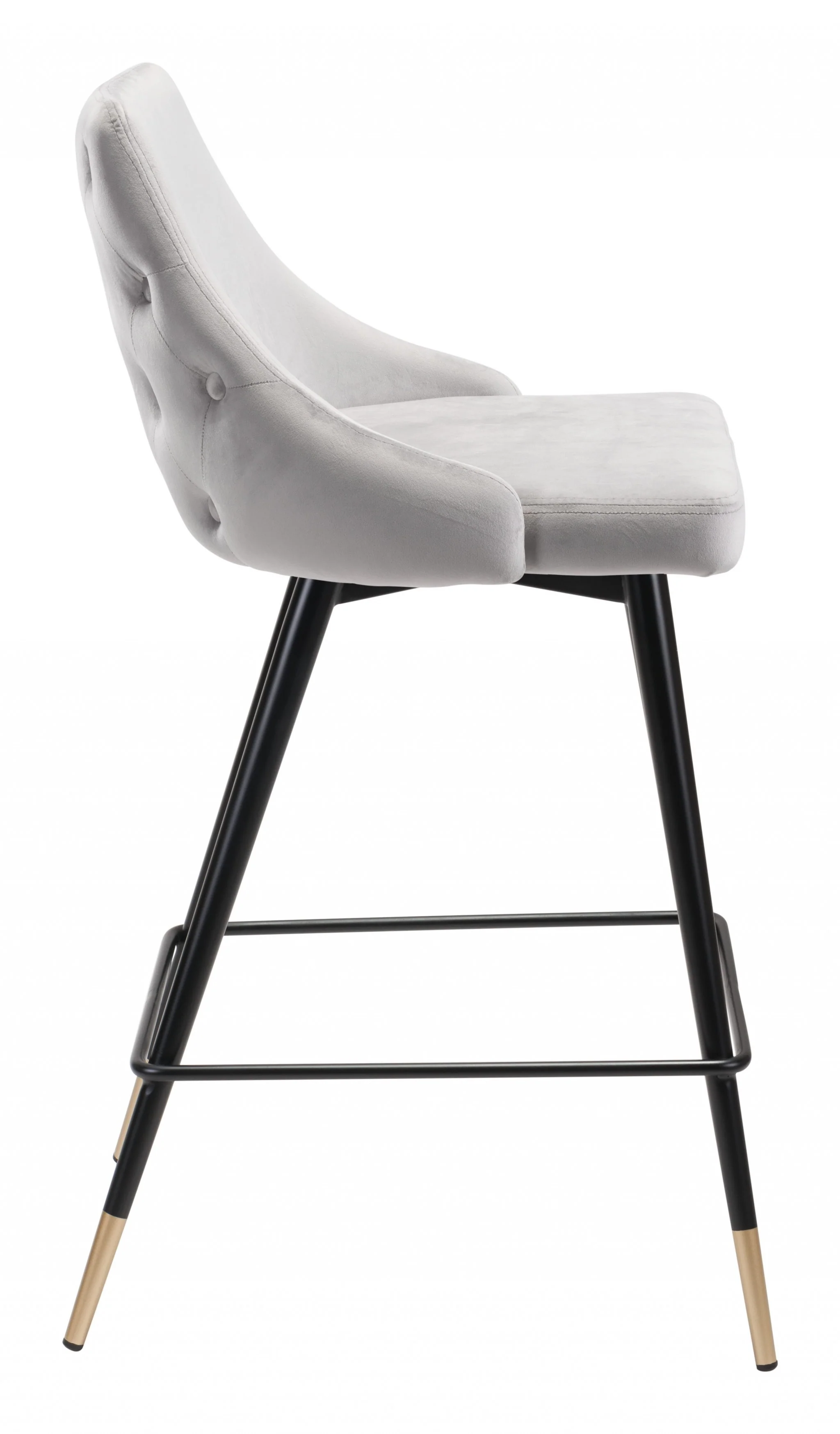 36" Gray Steel Low Back Chair With Footrest By Homeroots - Image 3