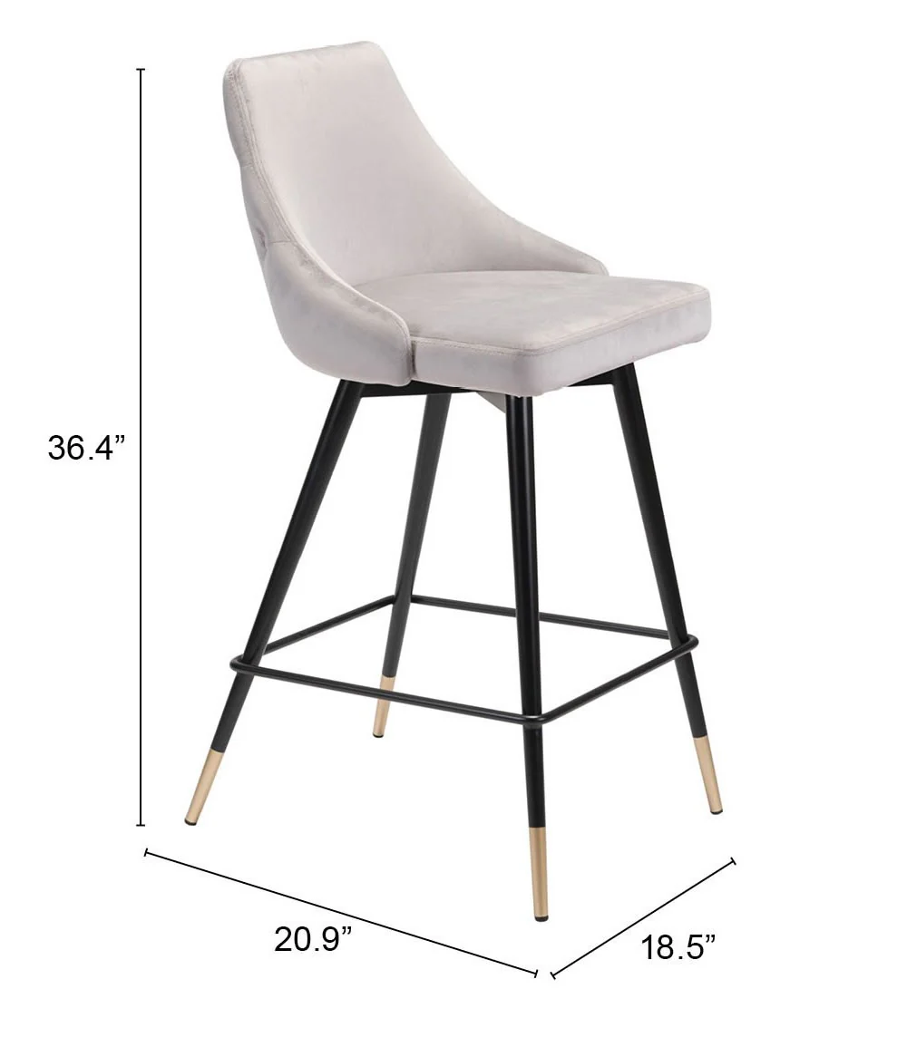 36" Gray Steel Low Back Chair With Footrest By Homeroots - Image 7