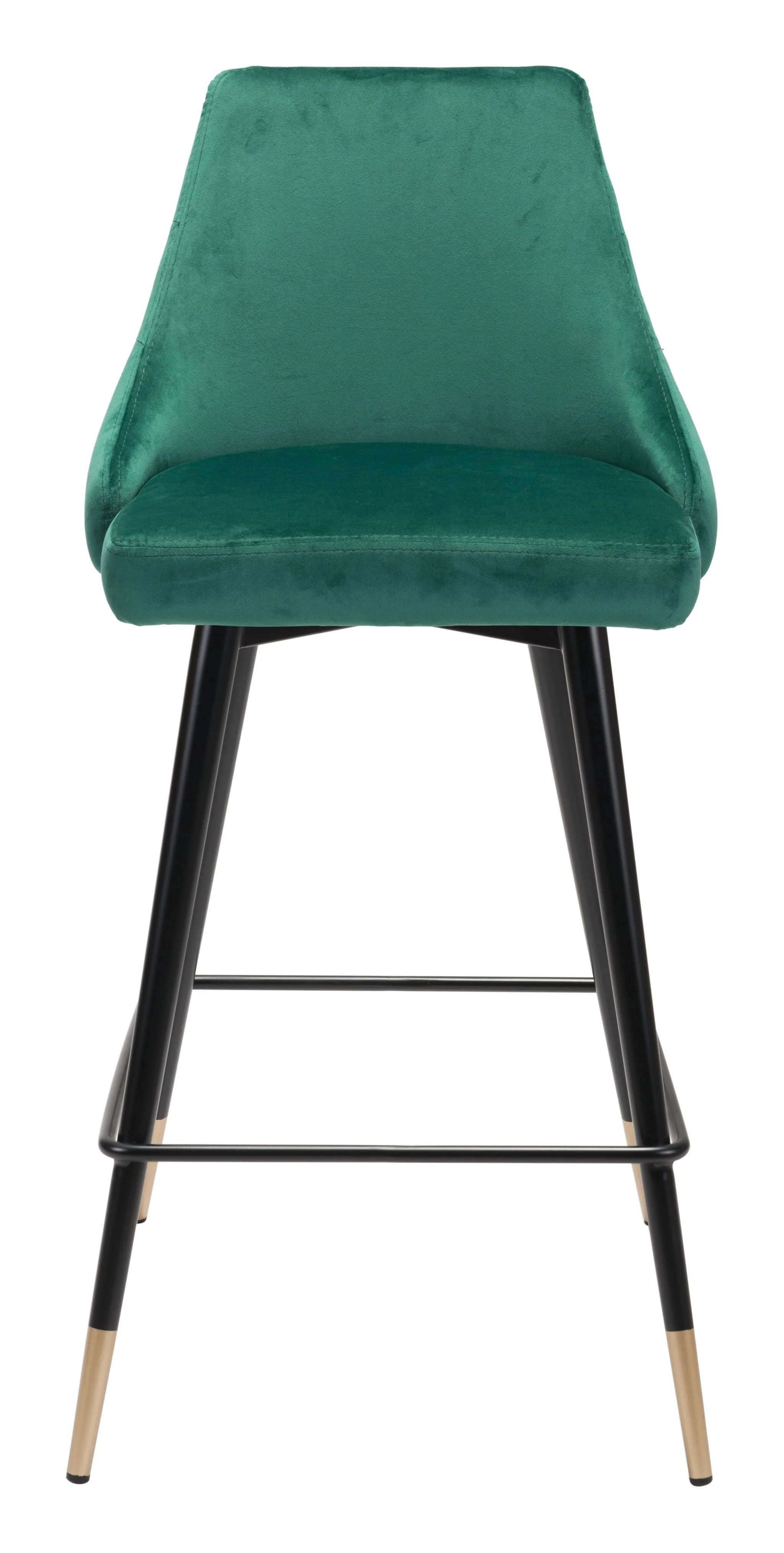 36" Green And Black Steel Low Back Counter Height Bar Chair With Footrest By Homeroots - Image 3