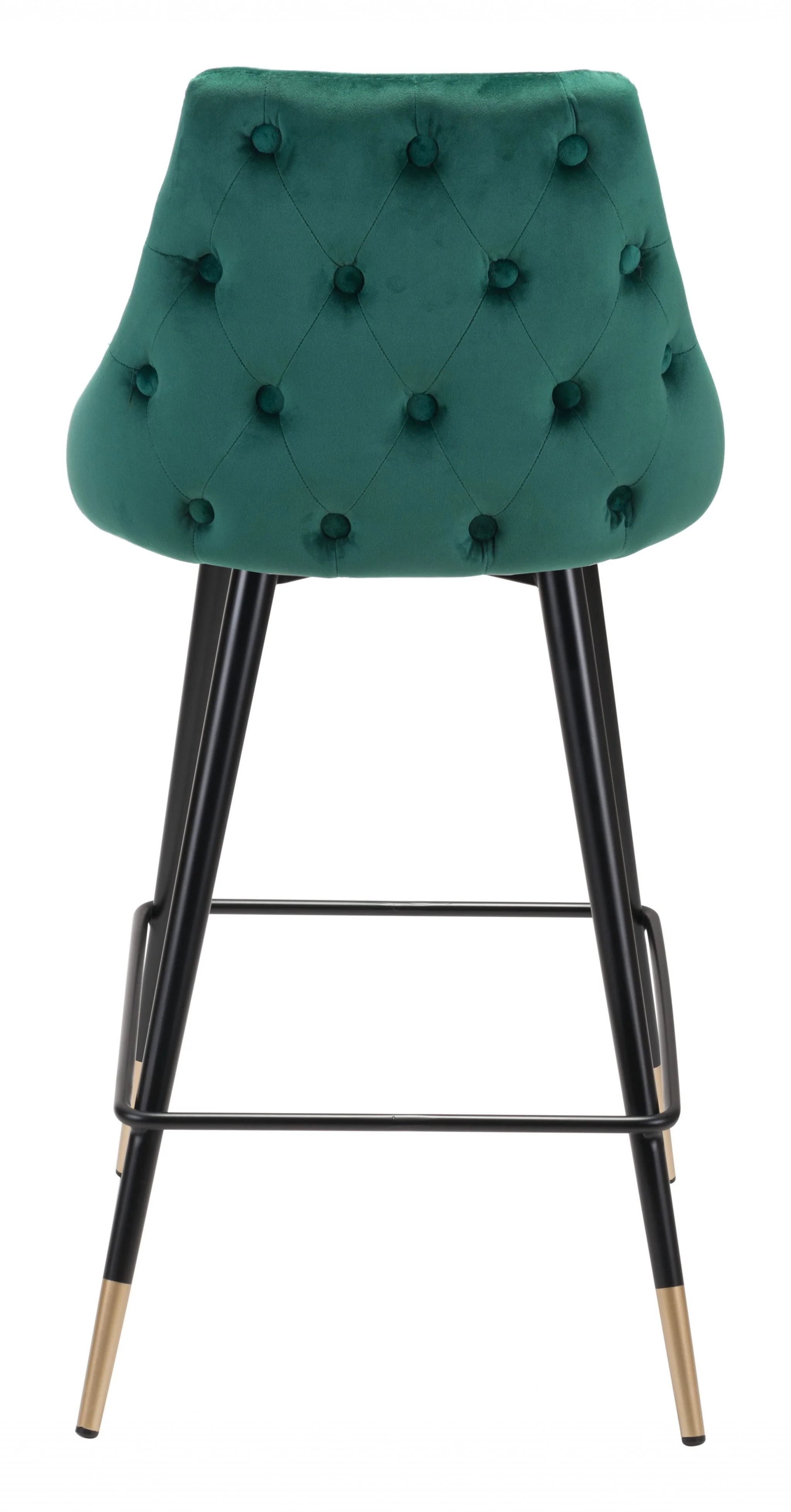 36" Green And Black Steel Low Back Counter Height Bar Chair With Footrest By Homeroots - Image 4