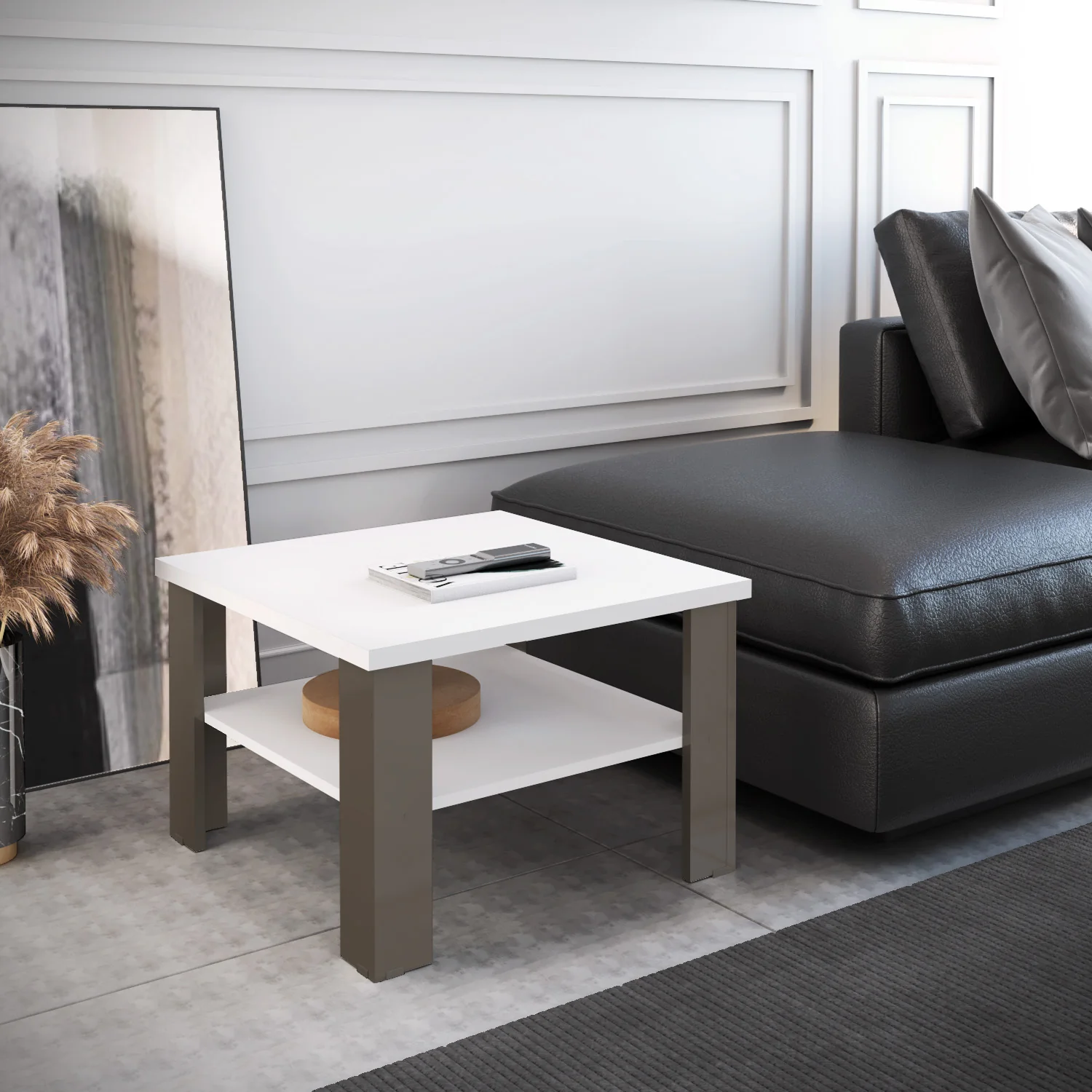 36" Natural And White End Table By Homeroots - Image 5