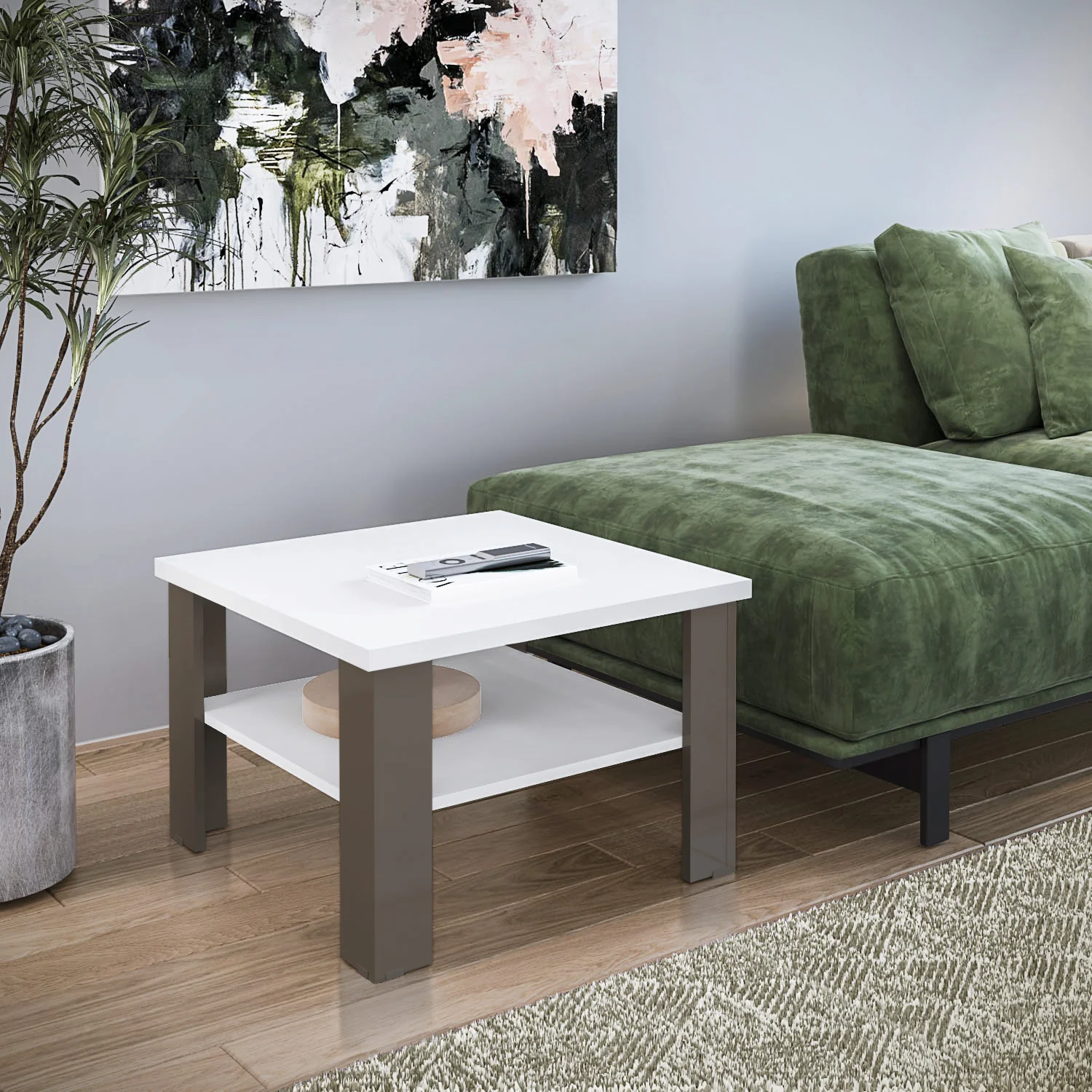36" Natural And White End Table By Homeroots - Image 7