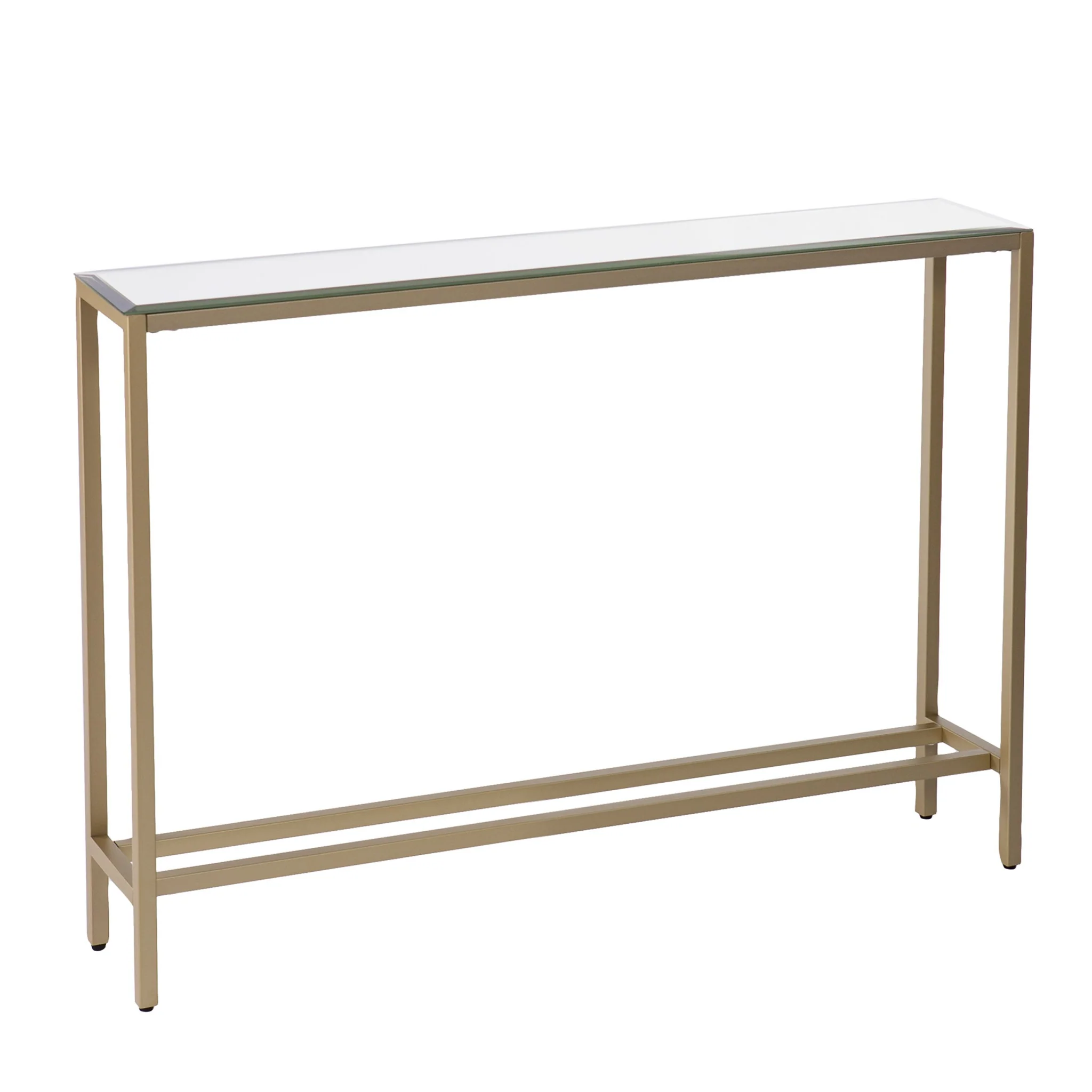 36" Silver and Gold Mirrored Glass Console Table By Homeroots - Image 2