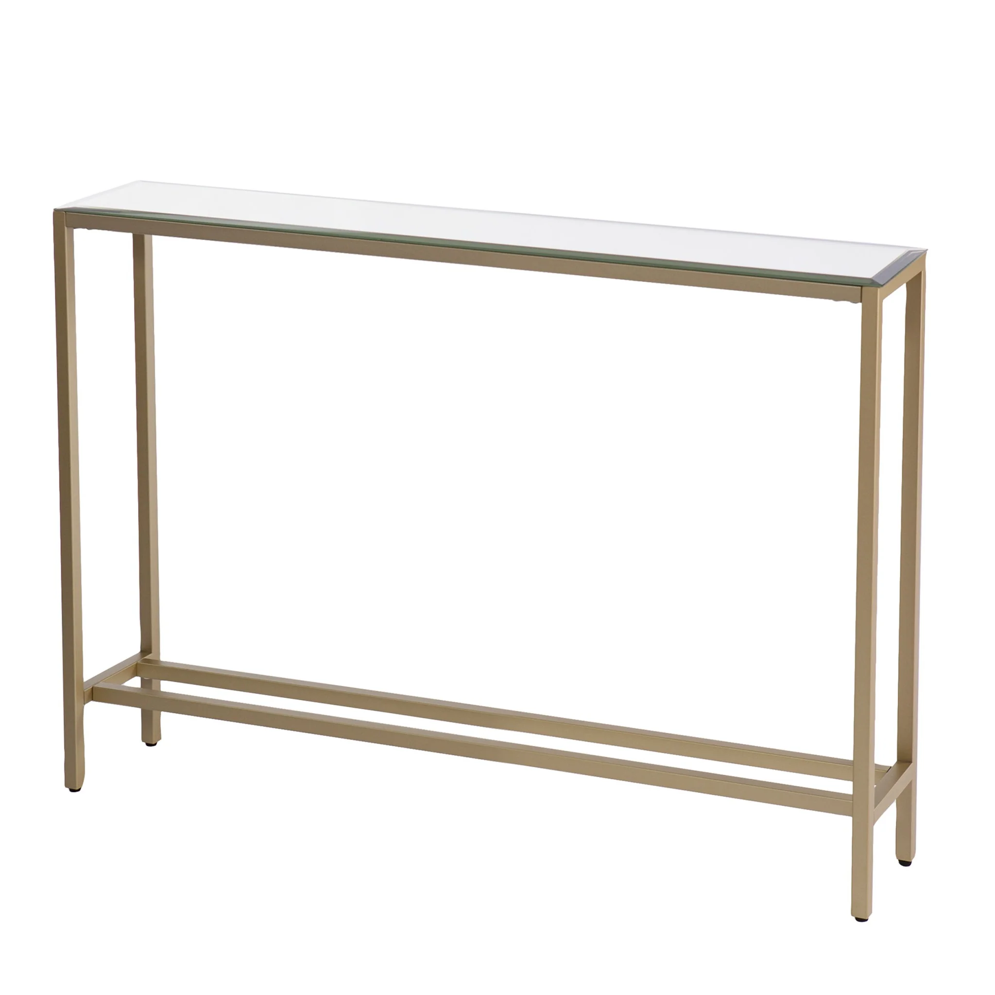 36" Silver and Gold Mirrored Glass Console Table By Homeroots - Image 3