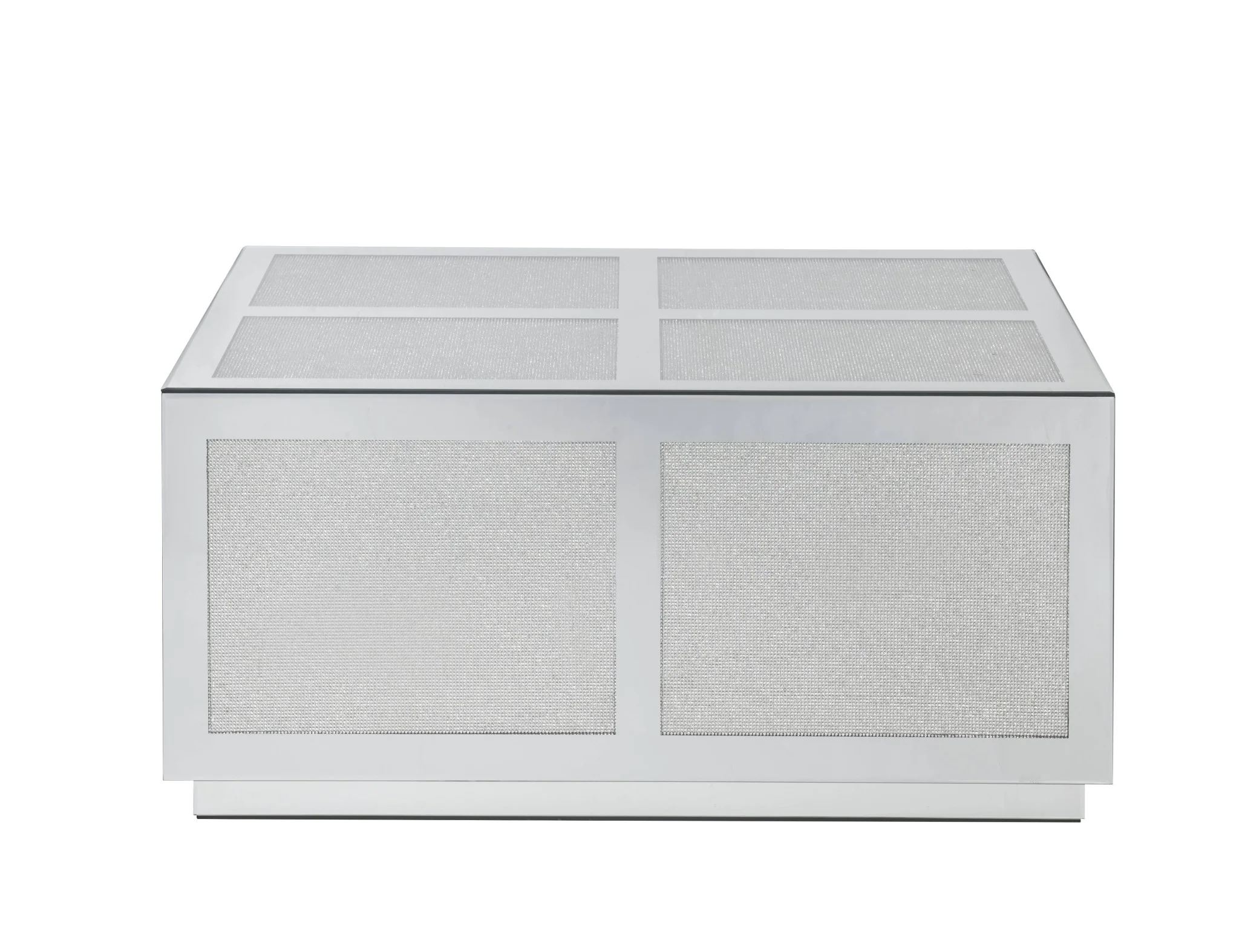 36" Silver Mirrored Rectangular Mirrored Coffee Table By Homeroots - Image 2