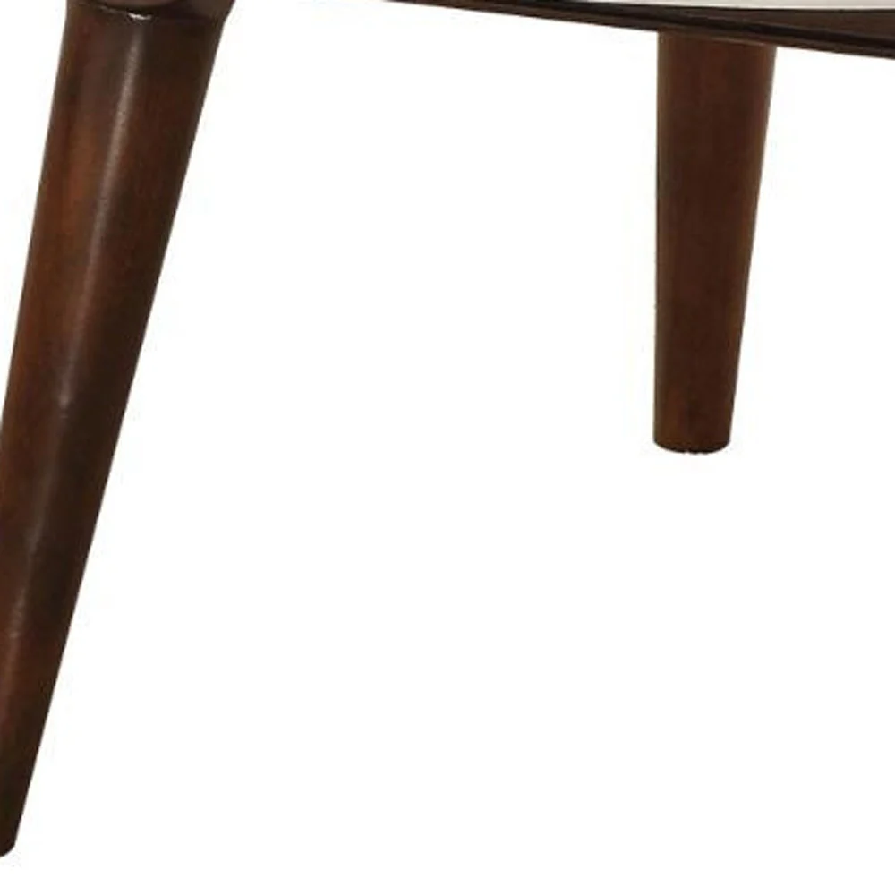 36" Walnut And Marble Faux Marble Round Coffee Table By Homeroots - Image 4