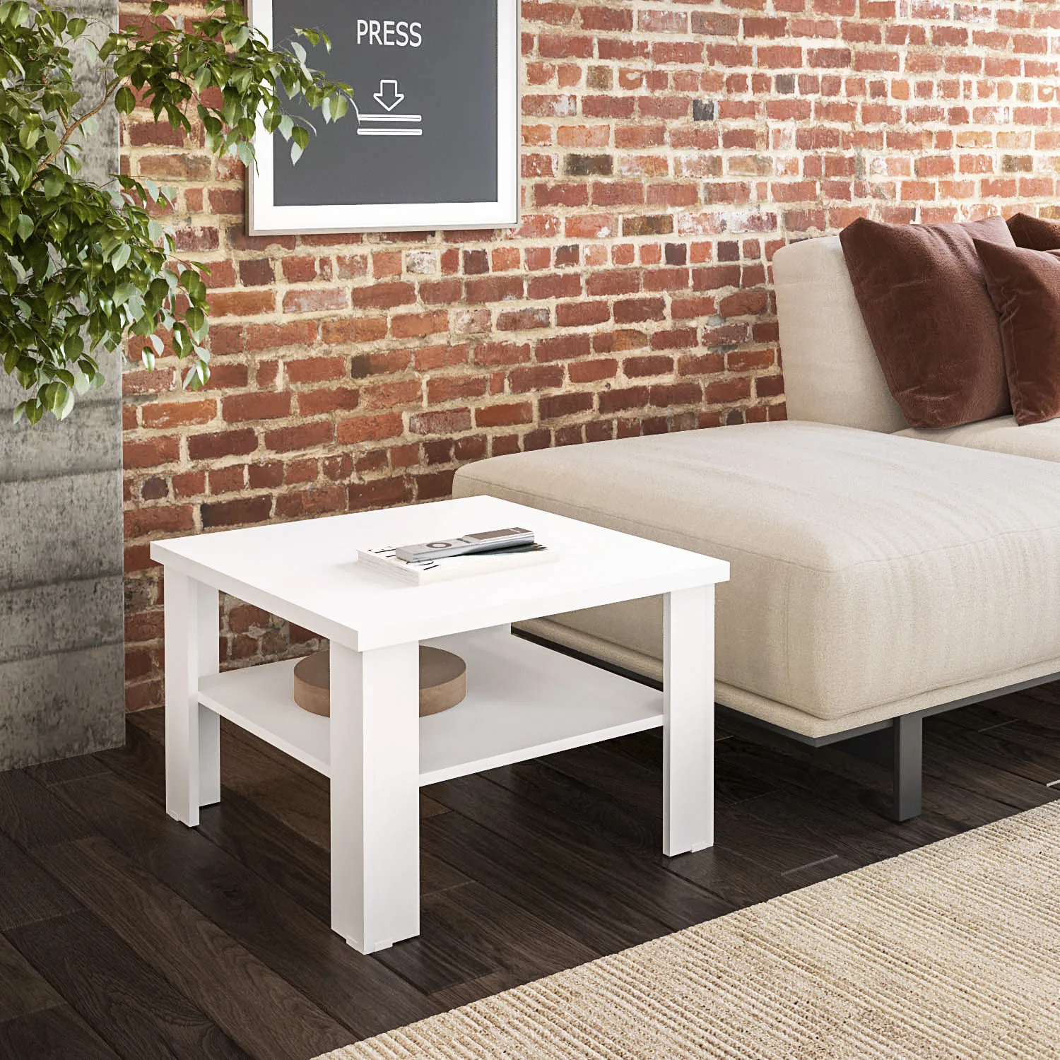 36" White End Table By Homeroots - Image 9