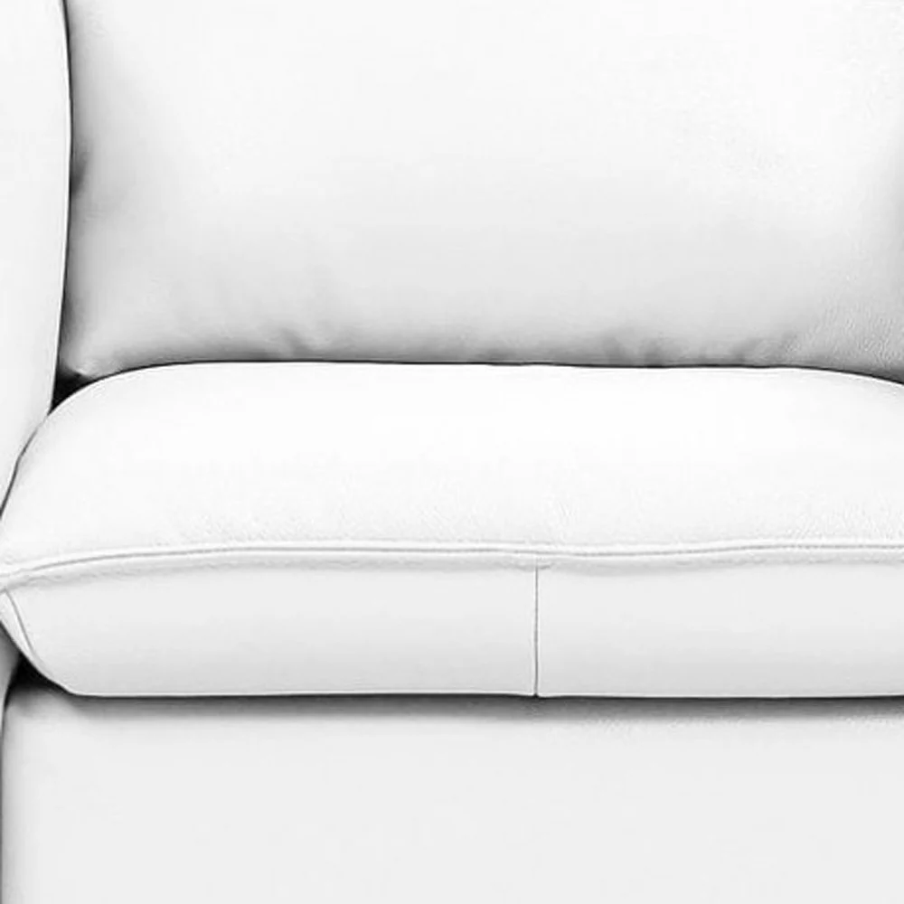 36" White Genuine Leather And Silver Swivel Accent Chair By Homeroots - Image 6