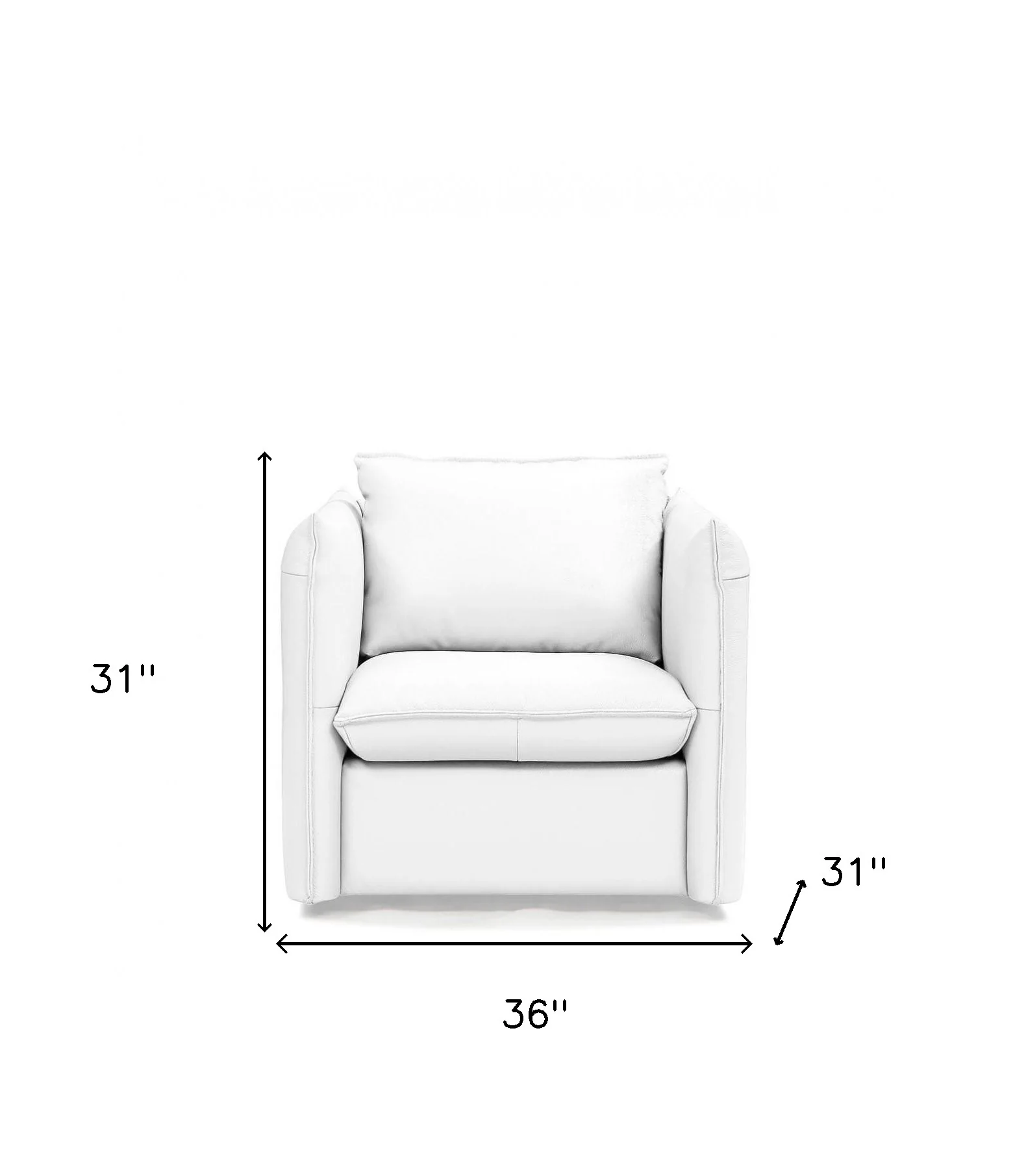 36" White Genuine Leather And Silver Swivel Accent Chair By Homeroots - Image 8
