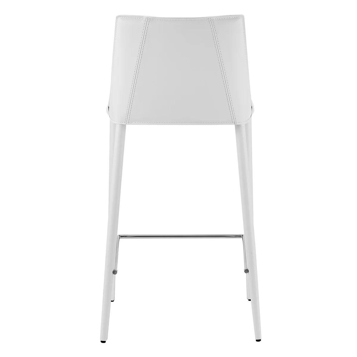 36" White Steel Low Back Counter Height Bar Chair With Footrest By Homeroots - Image 6