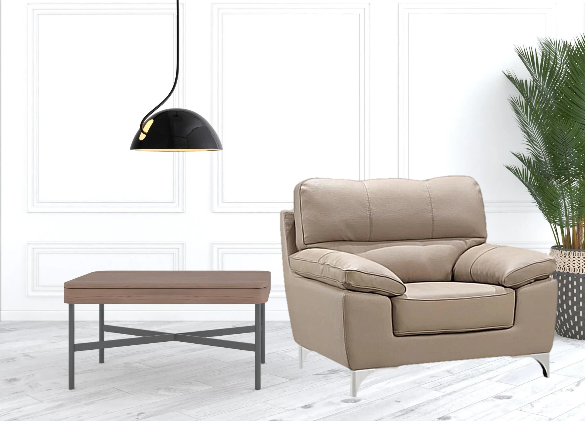 37" Beige Classy Chair By Homeroots - Image 2