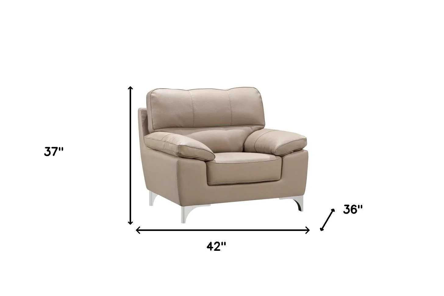 37" Beige Classy Chair By Homeroots - Image 5