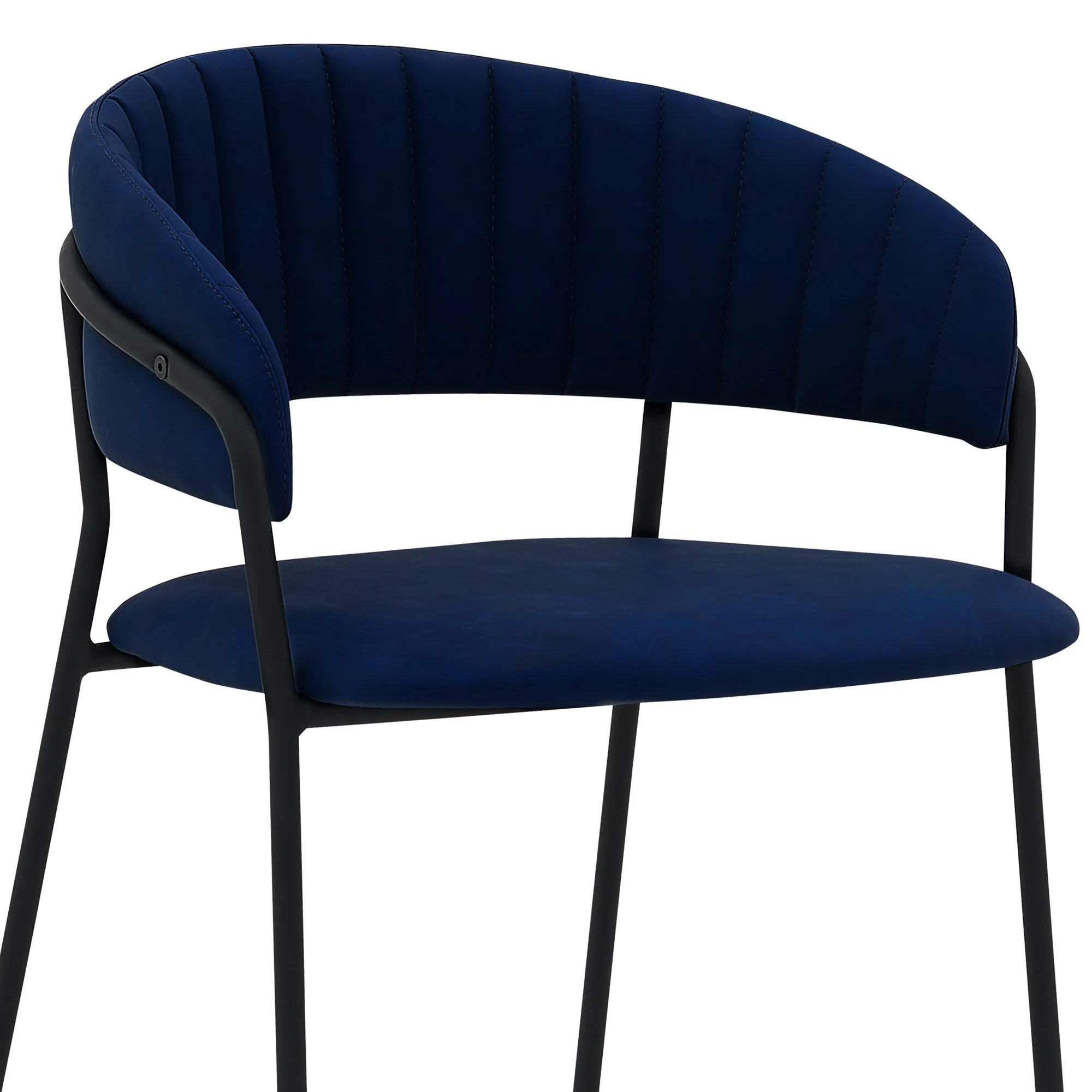 37" Blue Faux Leather And Iron Low Back Counter Height Bar Chair By Homeroots - Image 5