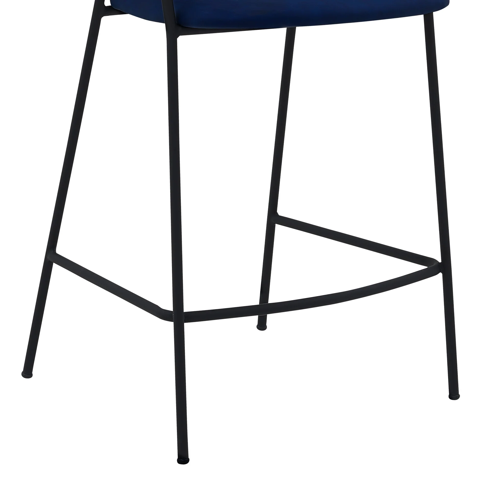 37" Blue Faux Leather And Iron Low Back Counter Height Bar Chair By Homeroots - Image 6