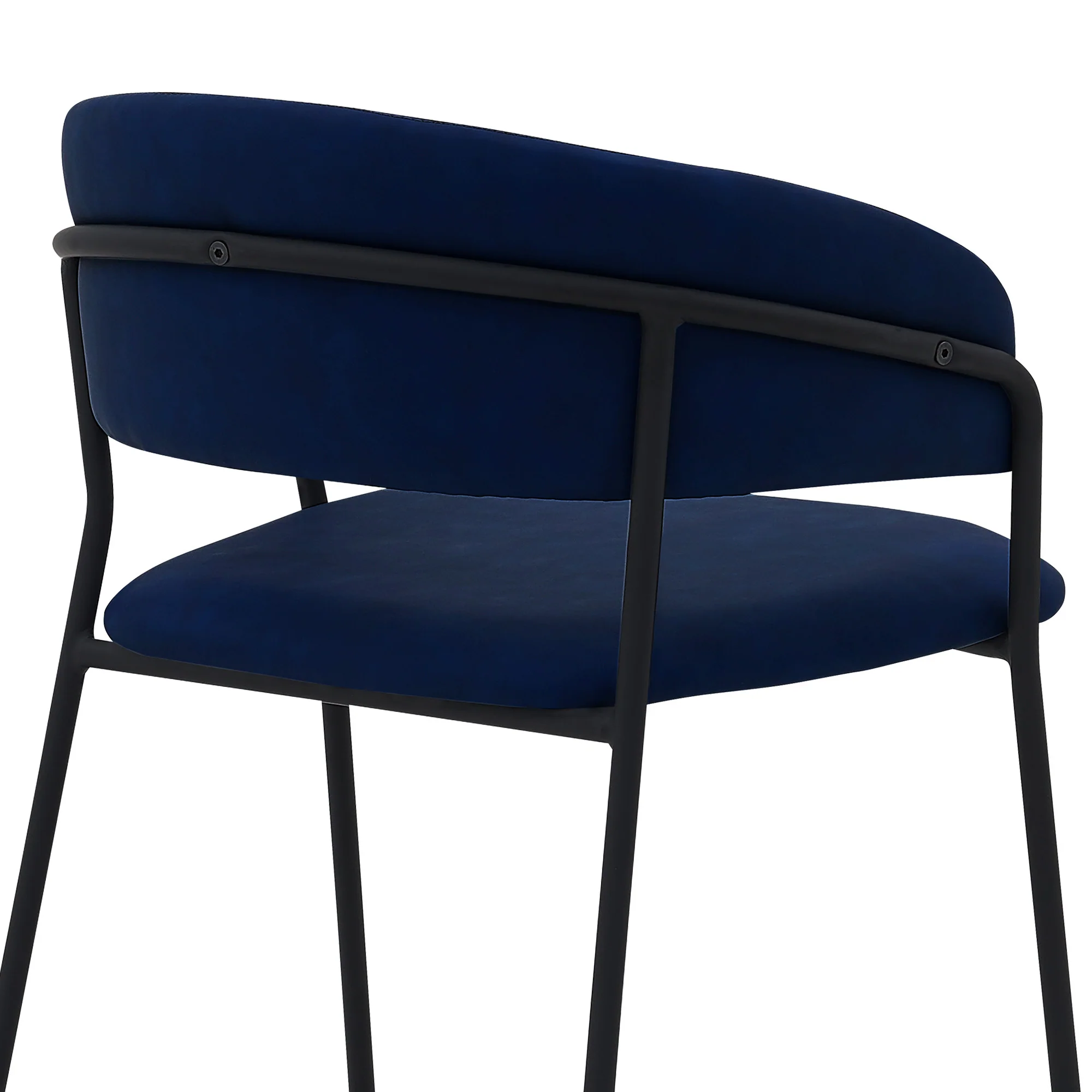 37" Blue Faux Leather And Iron Low Back Counter Height Bar Chair By Homeroots - Image 7