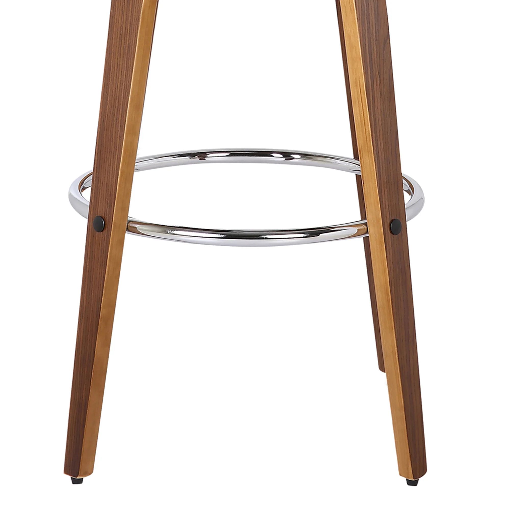 37" Brown Faux Leather And Solid Wood Swivel Counter Height Bar Chair By Homeroots - Image 7
