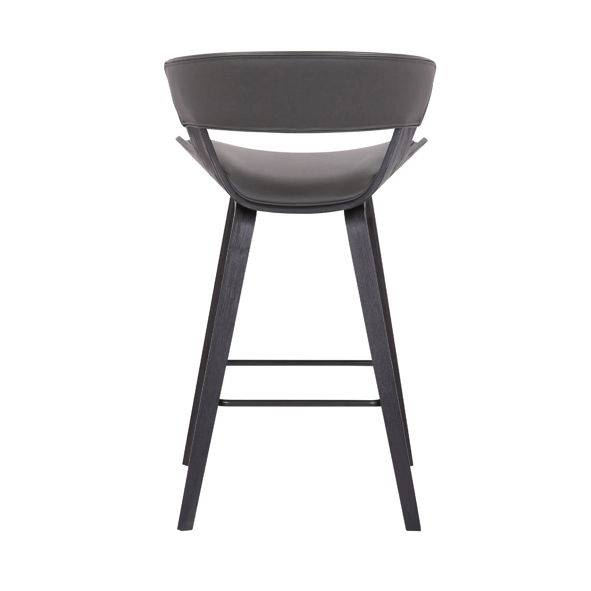 37" Gray And Black Iron Low back Counter Height Bar Chair With Footrest By Homeroots - Image 5